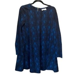 Peach Love Snake Swing Dress with‎ Pockets Blue Black